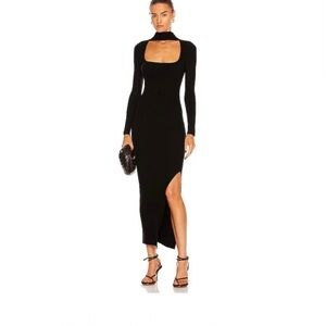 Jonathan Simkhai Black KENNY RIB MIDI DRESS